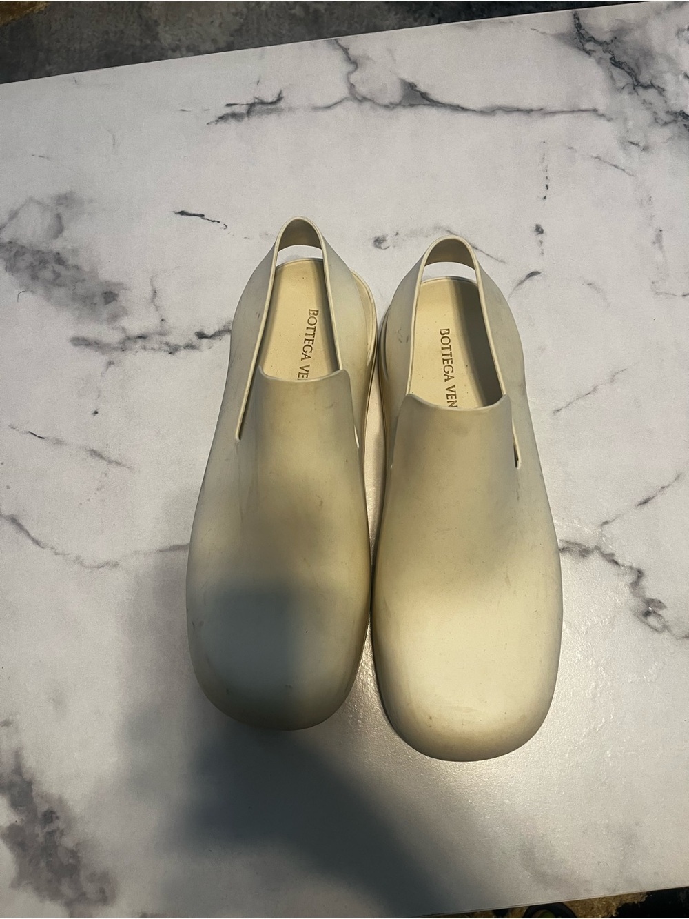 Bottega Veneta Cream Slip-On Rubber Clogs